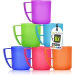 Kalanka - neo tasse en plastique 6 x 350 ml - color - ensemble de tasses incassables pour enfants et ...