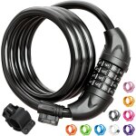 Kalanka - serrure de vélo avec support de fixation pour vélo de 4 pieds enroulé sécurisé et réinitialisable ... Kalanka - serrure de vélo avec support de fixation pour vélo de 4 pieds enroulé sécurisé et réinitialisable ...