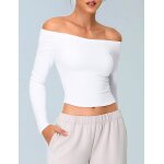 Kalanka - t - shirts de sport femme a manche longues epaule dénudée crop top gym yoga haut d'entraînement ... Kalanka - t - shirts de sport femme a manche longues epaule dénudée crop top gym yoga haut d'entraînement ...