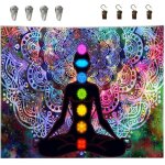 Kalanka - tenture murale yoga mandala psych�d�lique color�e, tapisserie de m�ditation pour yoga, avec ...