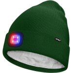 Kalanka - unisexe led bonnet lampe frontale, usb rechargeable 4 led rouge et bleu lueur clignotant chapeau ...