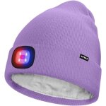 Kalanka - unisexe led bonnet lampe frontale, usb rechargeable 4 led rouge et bleu lueur clignotant chapeau ...