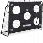 Kaltd - cage foot avec mur de tir, pour petits et grands, acier, hxlxp : 153x217x75 cm, jardin, noire ...