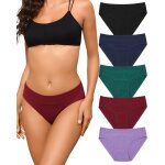 Khkui - lot de 5 culotte femme coton respirable slip en doux dentelle sous - vtement confort taille ...