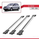 Barres de toit - fly - kia carens 2002 - 2006 - 3 barres - aluminium - gris