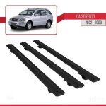 Barres de toit - kia - sorento 2002 - 2009 - basic mod�le - aluminium - 3 pi�ces - noir