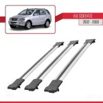 Barres de toit - fly - kia sorento 2002 - 2009 - 3 barres - aluminium - gris