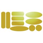 Kit de 10 stickers adhésifs réfléchissants pour signalisation sur casque jaune réfléchissant Kit de 10 stickers adhésifs réfléchissants pour signalisation sur casque jaune réfléchissant