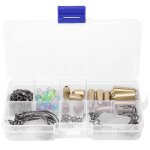 Kit d'accessoires de p�che, 2025 115 pi�ces, plombs de p�che couleur cuivre, 8 anneaux en forme de perles, ...