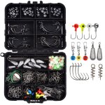 Kit d'accessoires de pche en plein air, bote portable, crochets, perles, poids avec manivelle, nouvelle ...