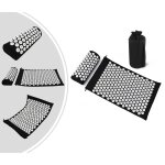 Kit d acupression avec tapis et coussin, noir, avec sac et coussin
