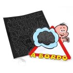 Kit adh�sif b�b� a bord personnalisable avec photo et pr�nom, avec lettres adh�sives