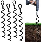 Kit d'ancrage robuste en spirale pour abri de jardin de 18 pouces, idal comme piquet d'attache pour ...