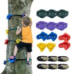 Kit d'ascension d'arbre - vevor - comprend 12 poignes d'escalade et 6 sangles a cliquet scurises - ...