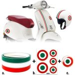 Kit d'autocollants - piaggio - vespa - drapeau italie - 5 cocardes - autocollant 3d Kit d'autocollants - piaggio - vespa - drapeau italie - 5 cocardes - autocollant 3d