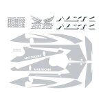Kit autocollants compatible avec moto de route honda nsr 125 01 - 02 noire