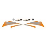Kit autocollants compatible avec moto supermotard yamaha xt 660x 2006 orange