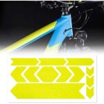 Kit d'autocollants rhino pour la protection de cadre v�lo mtb, jaune fluo, 35 x 17. 5 cm