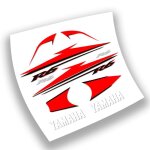 Kit autocollants compatible avec route moto yamaha yzf r6 2007 blanche et rouge