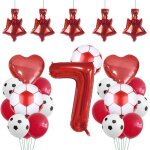 Kit de ballon de football en forme de c?ur en latex en forme de c?ur pour dcoration de fte sur le thme ...