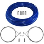 Kit cble gaine de frein vlo bleu cyclingcolors - route vtt - tflon - universel