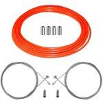 Kit cble gaine de frein vlo orange fluo cyclingcolors - universel vtt route - tflon avant arrire