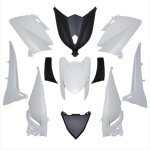 Kit carnage gnrique pour scooter yamaha 530 tmax 2012 a 2014 blanc brillant et noir mat neuf
