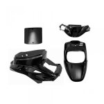 Kit carénage one 4 pièces noir brillant pour scooter mbk 50 spirit avant 2003 Kit carénage one 4 pièces noir brillant pour scooter mbk 50 spirit avant 2003