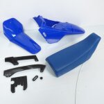 Kit car�nage plastique selle bleu pour moto enfant yamaha 80 pw 1981 a 2014 pewe piwi