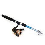 Kit complet de canne a pche tlescopique de 1. 8m, combo et moulinet, ensemble de ples a equipement, ...