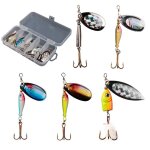 Kit de cuill�re rotative en m�tal pour la p�che, leurre artificiel avec spinner et paillettes