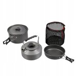Kit de cuisine de camping portable. ustensiles de barbecue d'extrieur, 8 pices noir