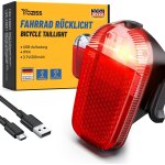 Kit d'clairage de vlo led homologu - rechargeable par usb - 80 lux - eclairage avant et arrire - ...