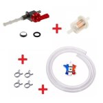Kit essence peugeot 103 : robinet rouge + collier + durite + filtre moto mobylette cyclomoteur moto sp ...
