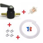 Kit essence universel : robinet 8mm noir + collier + durite + filtre a carburant moto mobylette tondeuse ... Kit essence universel : robinet 8mm noir + collier + durite + filtre a carburant moto mobylette tondeuse ...