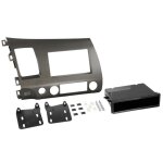 Kit facade autoradio 2din compatible avec honda civic hybrid ap06 avec vide poche anthracite