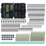 Kit de mat�riel de p�che a la carpe, avec manchons anti - emm�lement, crochet, perles d'arr�t, vis d'app�t, ...