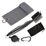 Kit de nettoyage de brosse de club de golf avec clip a boucle pour accrocher le sac de golf