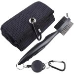 Kit de nettoyage de club de golf avec brosse et serviette de golf, brosse de club de golf et kit de nettoyage ...