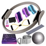 Kit pilates 11 pieces pour femmes avec anneau, ballon et bandes de resistance - ensemble d'entrainement ...