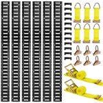 Kit de rails d'arrimage e - track - duoku - comprenant 6 rails de 1, 5 m - 26 accessoires tels que 2 ...