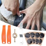 Kit de rparation de crevaison de vlo a levier portable, rpe auto - adhsive sans colle avec bote ...