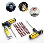Kit de r�paration de pneus - ssb - ltpj - compatible voiture, moto, v�lo - couleur jaune - outils inclus ...
