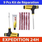 Kit de r�paration pneu tubeless - isonix - 9 pi�ces - noir - inclus : drill et colle - 5 m�ches