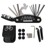 Kit de rparation de pneus de vlo, multifonctions 16 en 1, kit de rparation de pneus de vtt, cl a ...