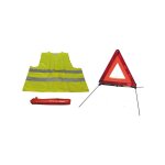 Kit s�curit� routi�re : triangle signalisation r27 en11 + gilet r�fl�chissant xl ce en 471 ml2879