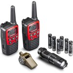 - kit de survie outdoor ek30, set de secours avec 2 talkie walkie 6km pmr446 xt30 no licence, lampe torche ...