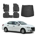 Kit tapis de sol et coffre pour peugeot 301 2013 - 2020 sd en caoutchouc tpe noir Kit tapis de sol et coffre pour peugeot 301 2013 - 2020 sd en caoutchouc tpe noir