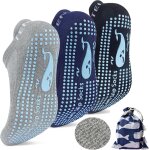 Kjakl - 3 paires chaussettes antidrapantes de yoga et pilates chaussettes anti drapantes pour femme ...