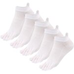 Kjakl - 5 paires chaussettes a doigts de pied homme coton 38 - 44, chaussette basse running sport separateur ...